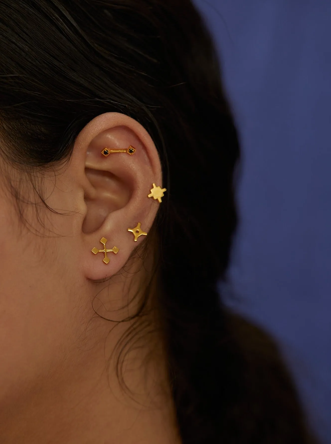 03 Butti Geometric Studs | 18kt Solid Gold