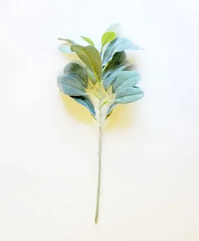 14 Inch Sage Green Flocked Lambs Ear Spray