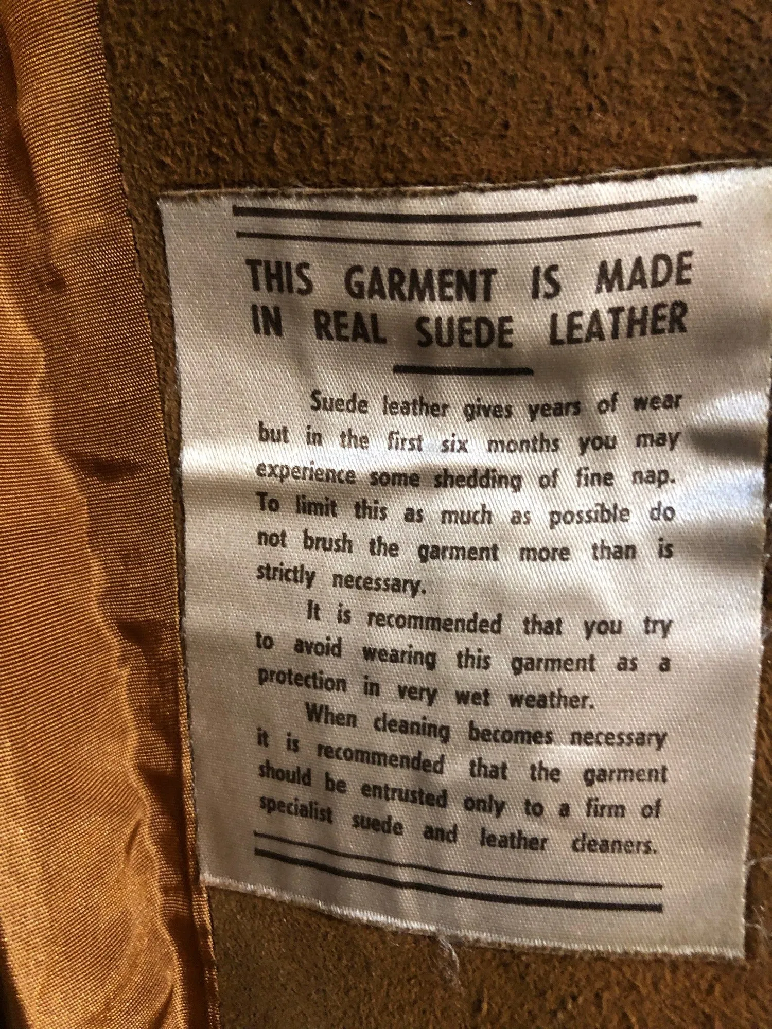 1960s Suede Coat with Fur Trim - Size UK 10