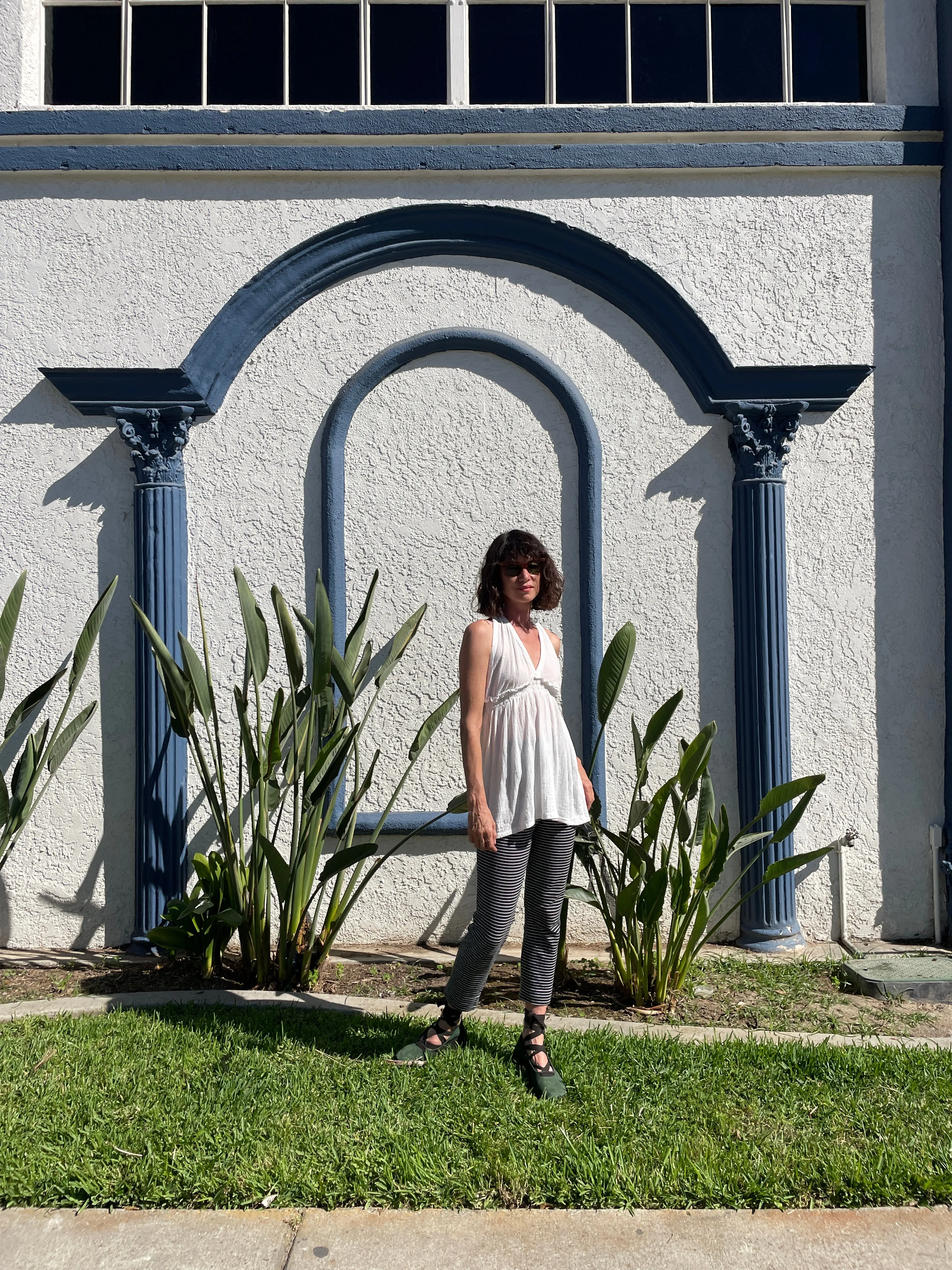 1970s White Gauze Tunic Halter Top Mini Dress