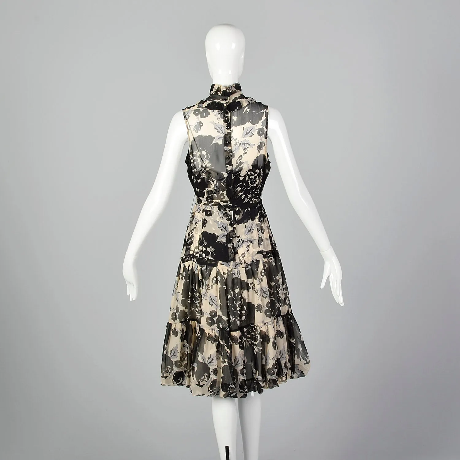 2000s Tracy Reese Silk Floral Print Dress with Slip