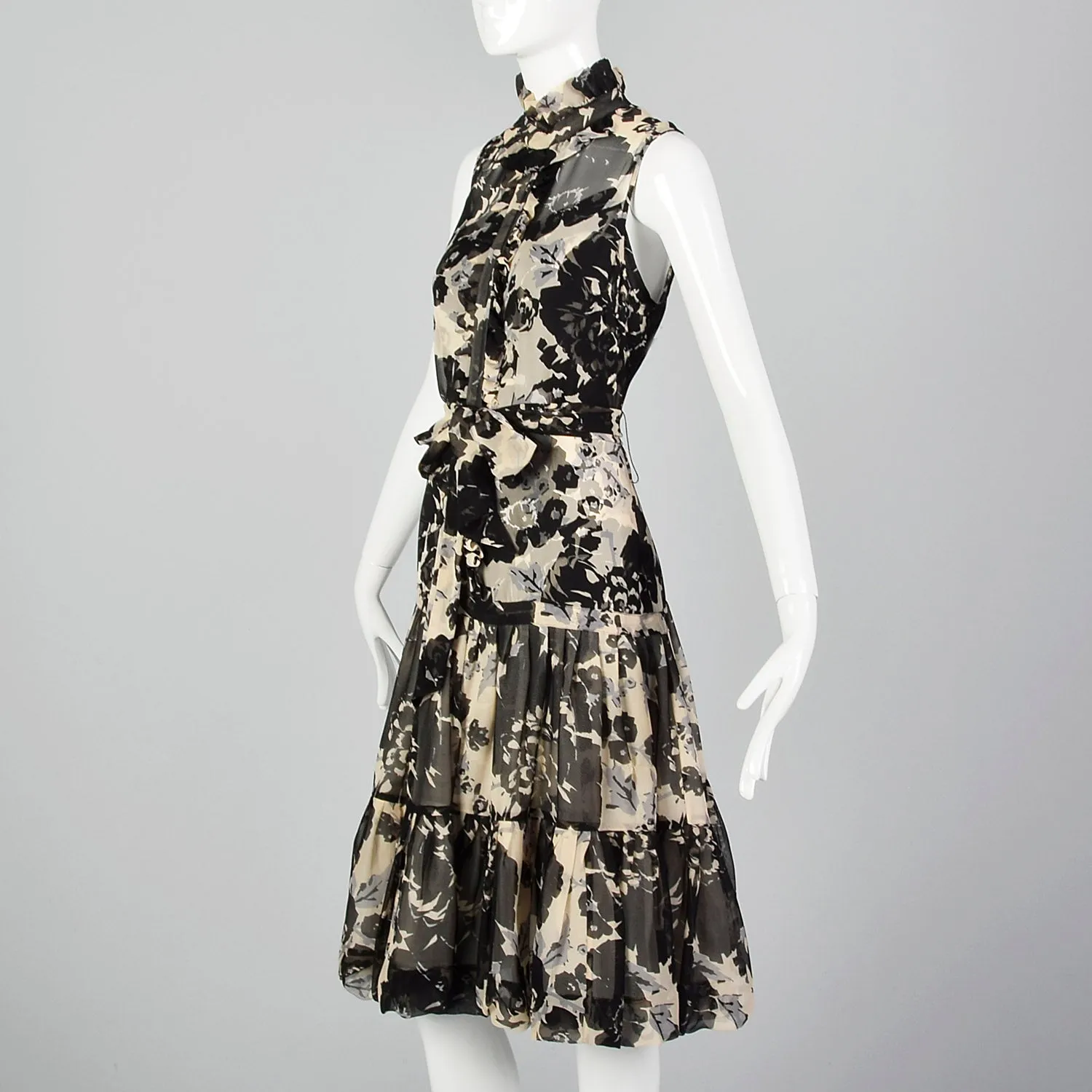 2000s Tracy Reese Silk Floral Print Dress with Slip