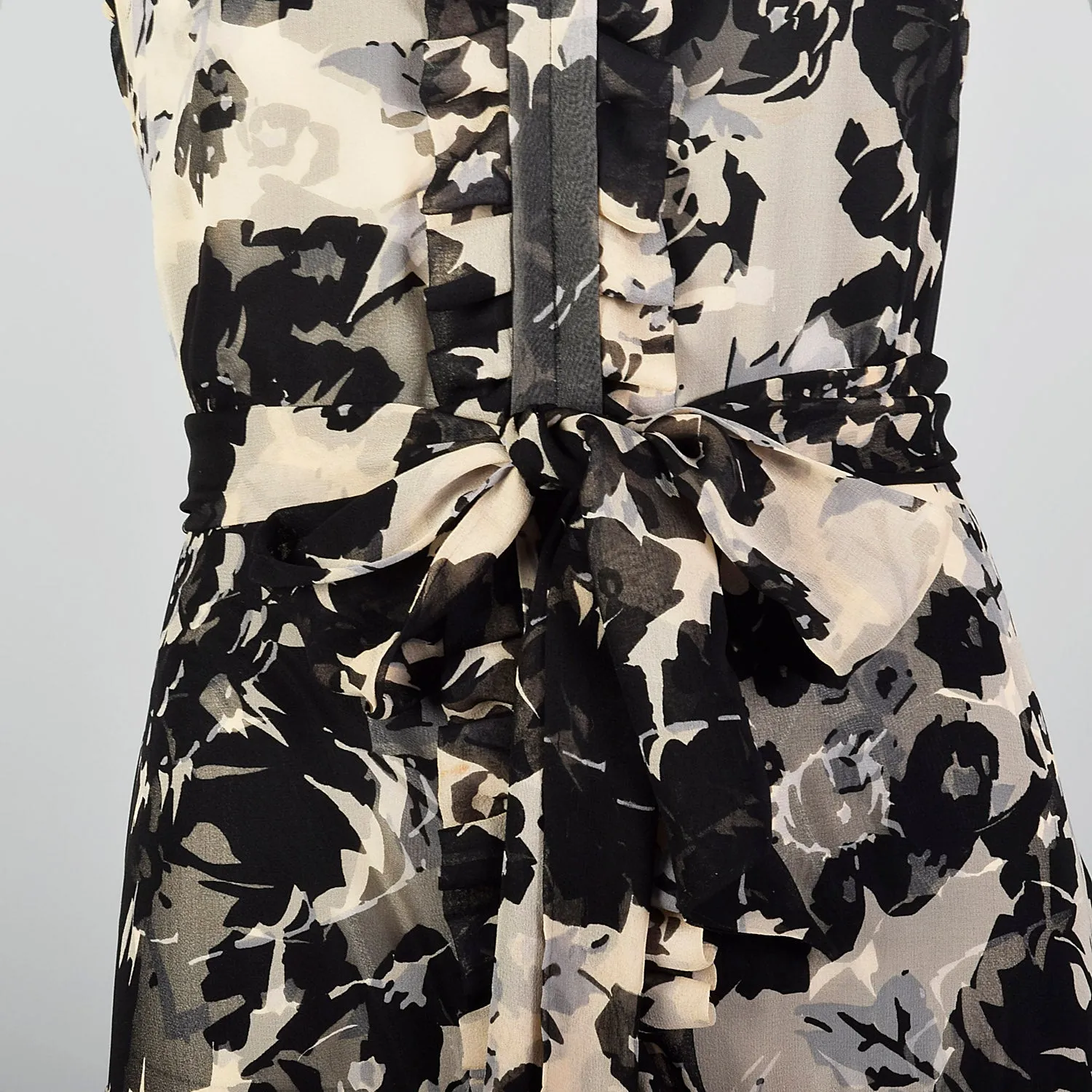 2000s Tracy Reese Silk Floral Print Dress with Slip