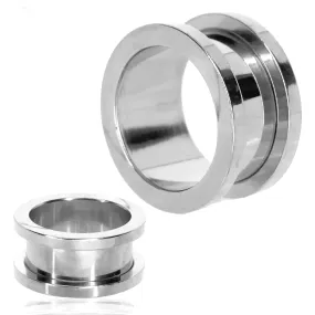 316L Steel Tunnel Plain Design Screw On Plug | Gauges