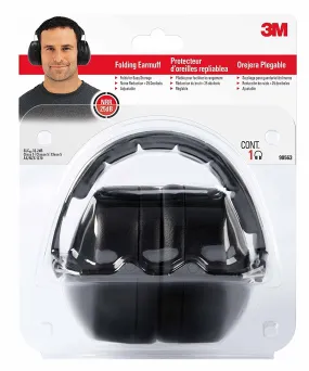 3M 90563-5DC Reusable Folding Earmuffs, Black