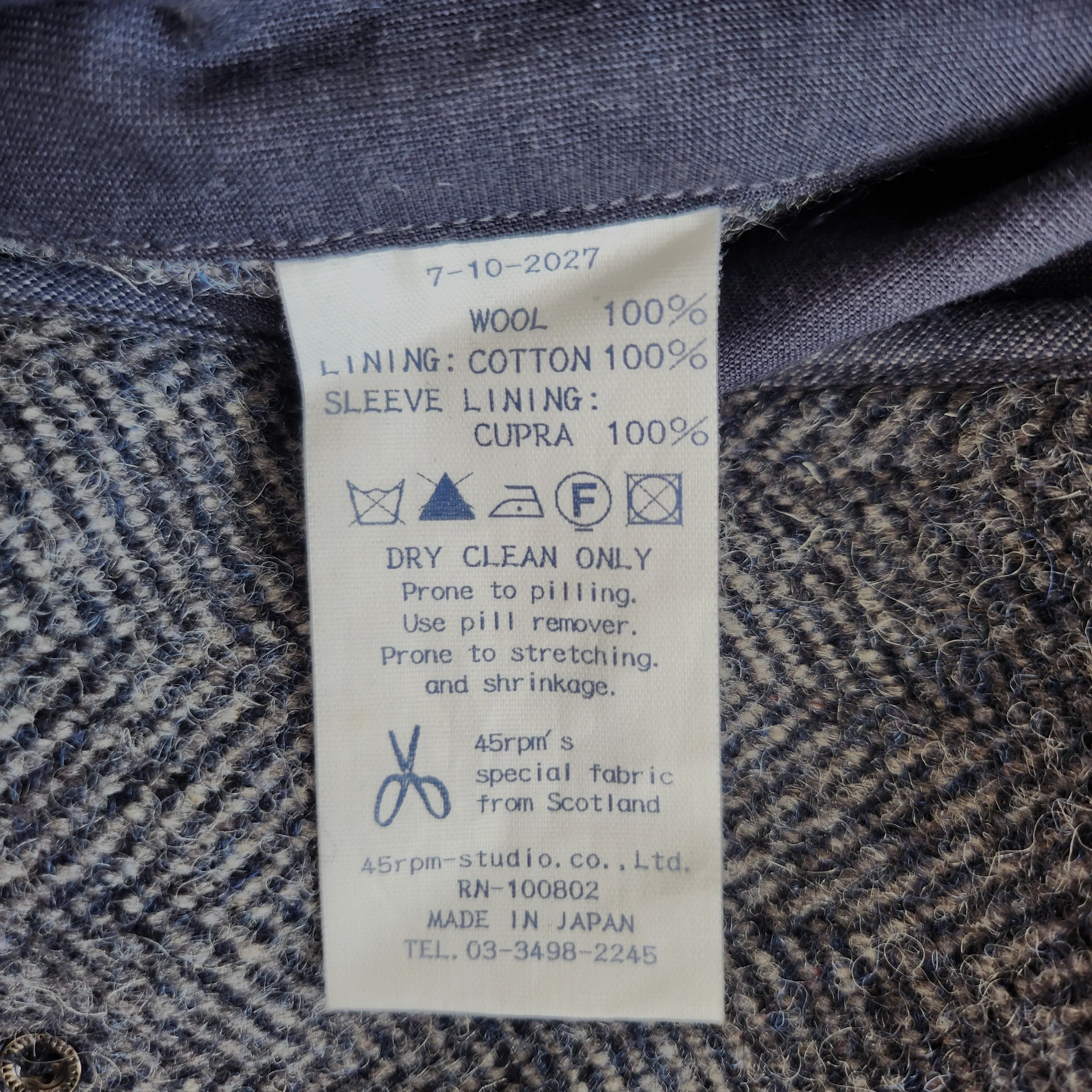 45RPM GRAY HERRINGBONE DOUBLE BREAST COAT (JAPANESE 2)