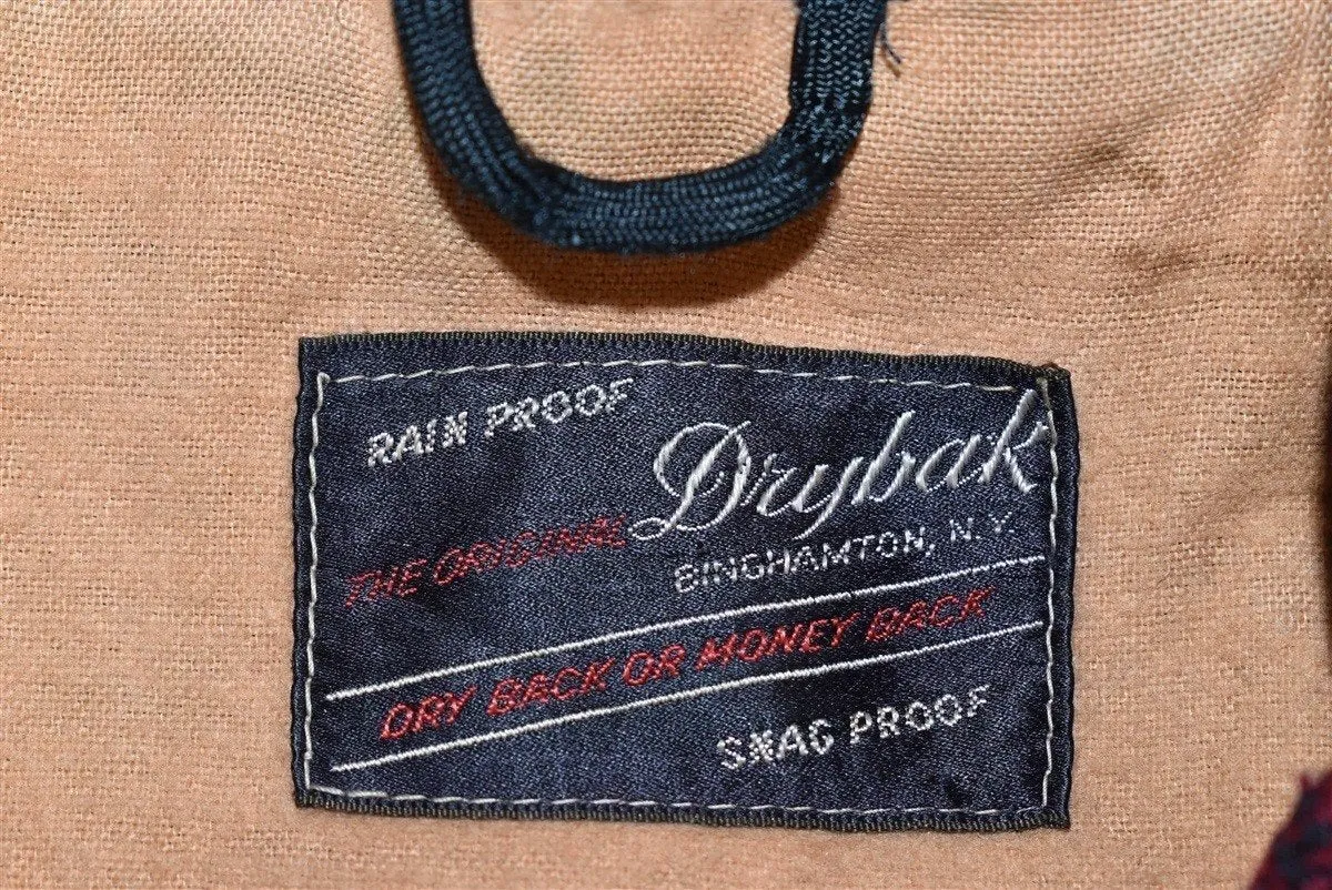 50s Drybak Red Black Buffalo Plaid Wool Coat Extra Large