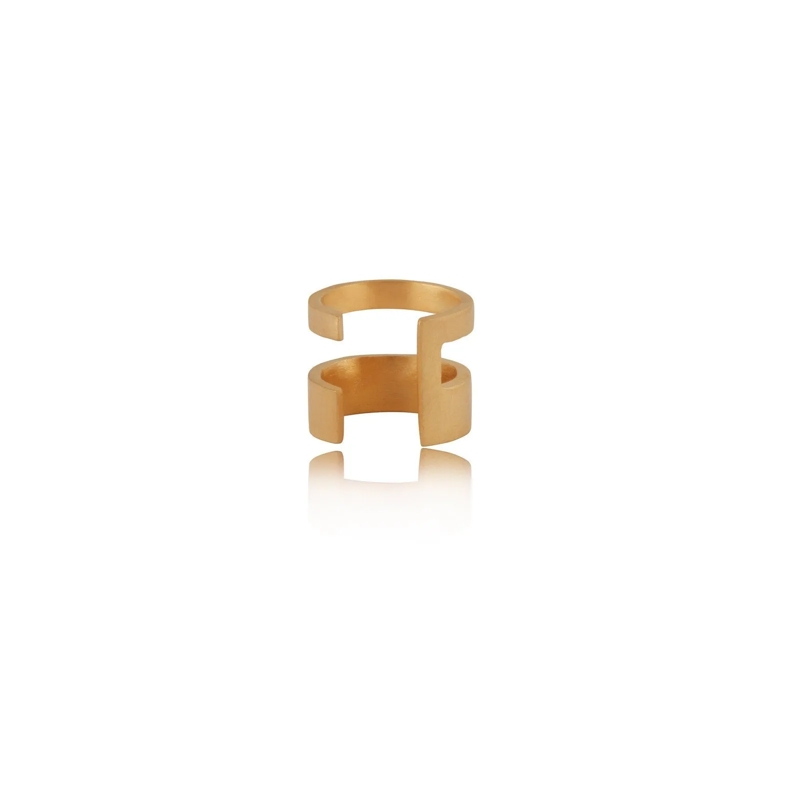 (A) HSU double Lines Gold Plated Sterling Silver EarCuff  (UL)