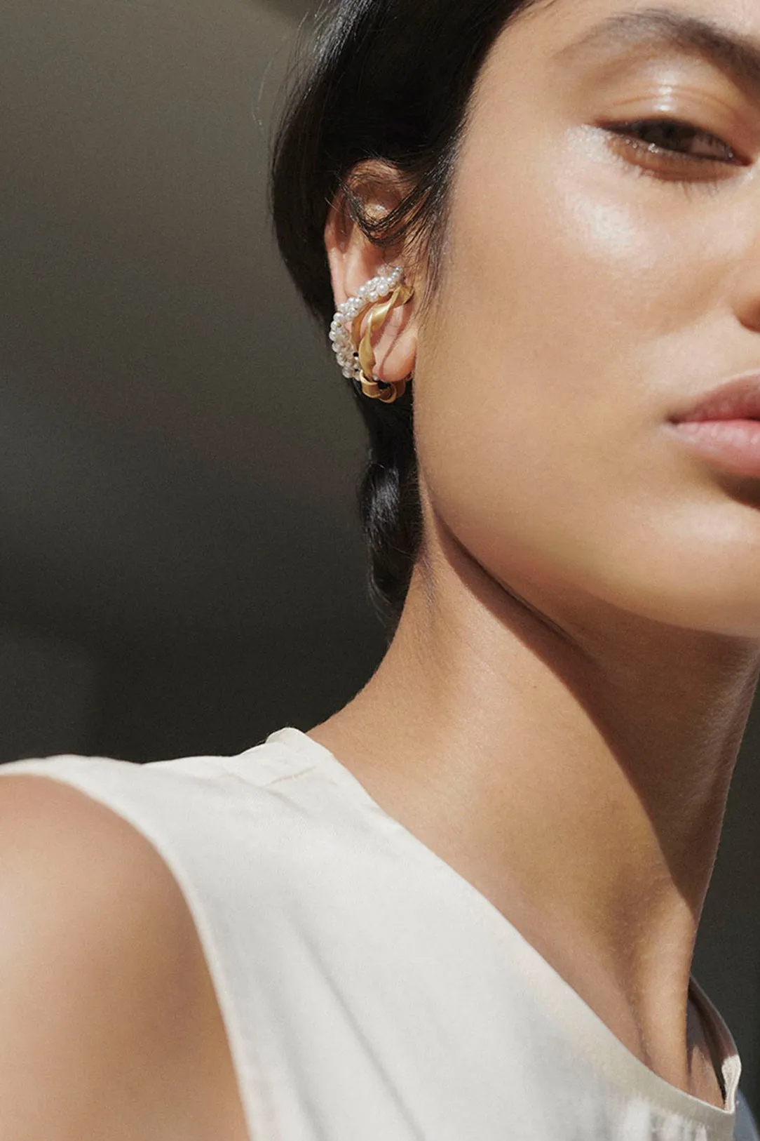 A Negotiation with the Infinite - Freshwater Pearl and Gold Vermeil Ear Cuff