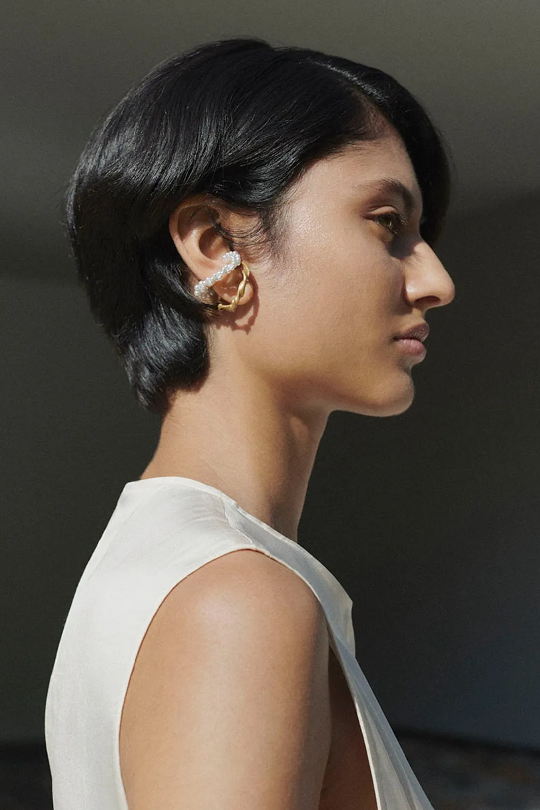 A Negotiation with the Infinite - Freshwater Pearl and Gold Vermeil Ear Cuff