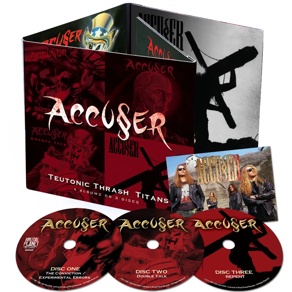 Accu§er - Teutonic Thrash Titans (*NEW 3-CD Box Set, 2023, Brutal Planet) 4x 80's Classic Thrash Albums on 3 CDs! Crunchy 80's Thrash Brilliance!