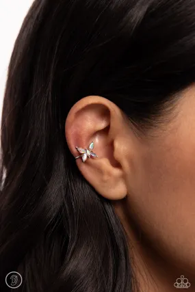 Aerial Advancement - Multi - Iridescent Gem Butterfly Paparazzi Ear Cuff Earrings