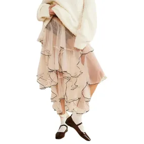 Aiertu - The Elf of Wood Ear Mushrooms Midi Skirt Kawaii Academia Y2K Cottagecore Coquette Fairycore Dollette Princesscore Bottoms