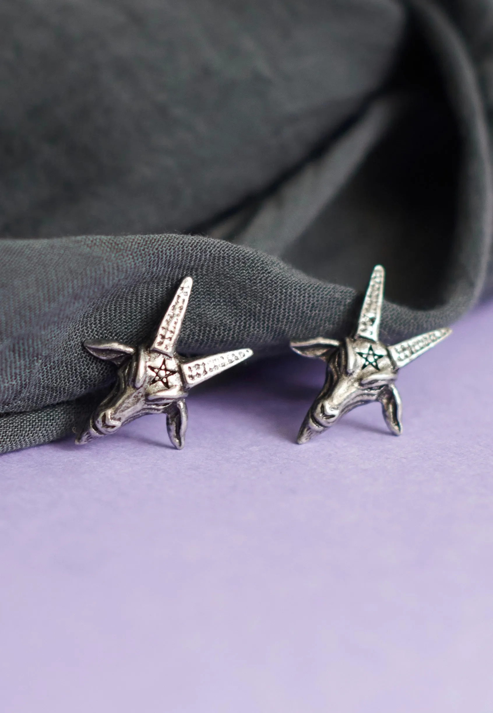 Alchemy England - Baphomet Studs Silver - Earrings