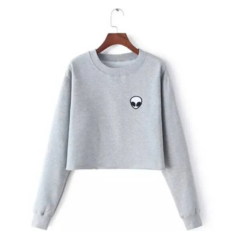 Alien Fleece Crop Top Sweater From Kawaii Stop