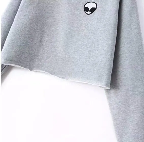 Alien Fleece Crop Top Sweater From Kawaii Stop