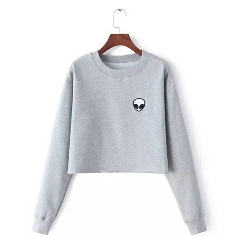 Alien Fleece Crop Top Sweater From Kawaii Stop