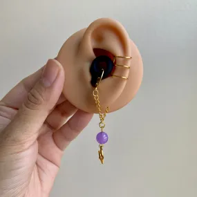 Amethyst Star LOOP Earplug Ear Cuffs *LOOPS NOT INCLUDED *