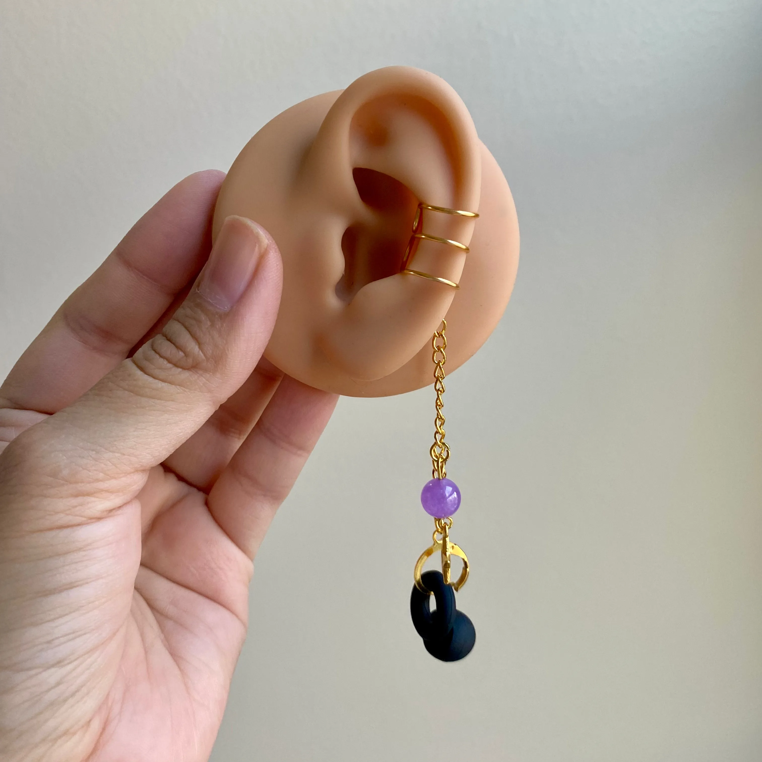 Amethyst Star LOOP Earplug Ear Cuffs *LOOPS NOT INCLUDED *