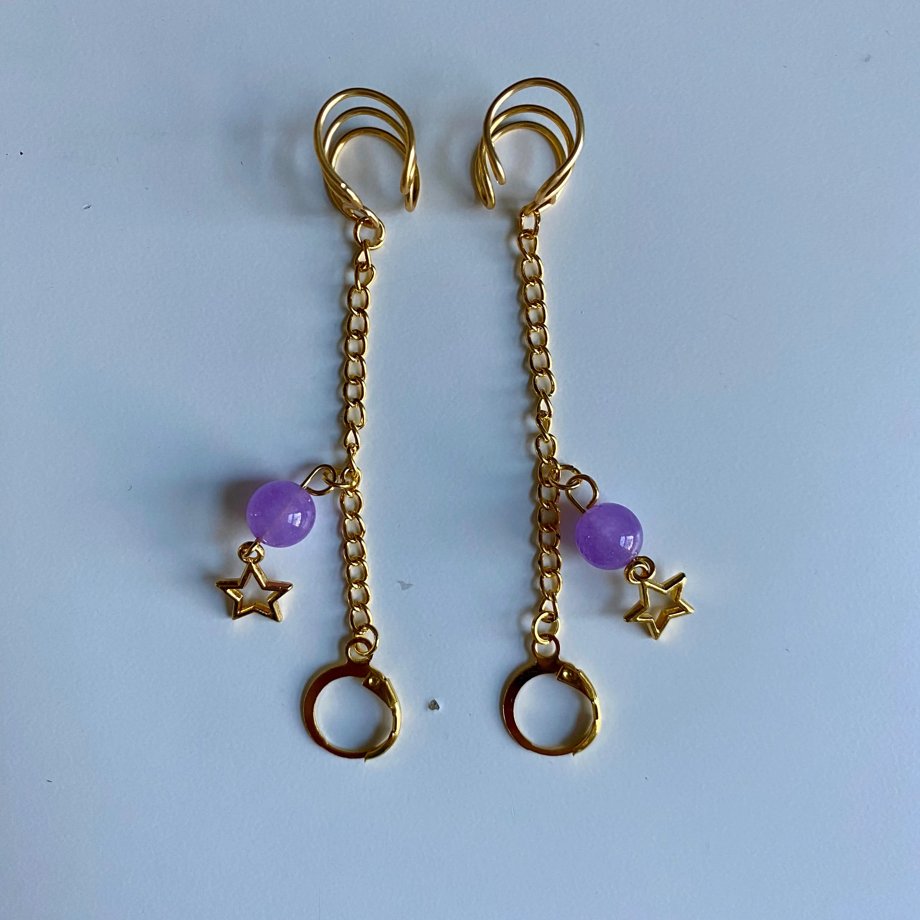 Amethyst Star LOOP Earplug Ear Cuffs *LOOPS NOT INCLUDED *