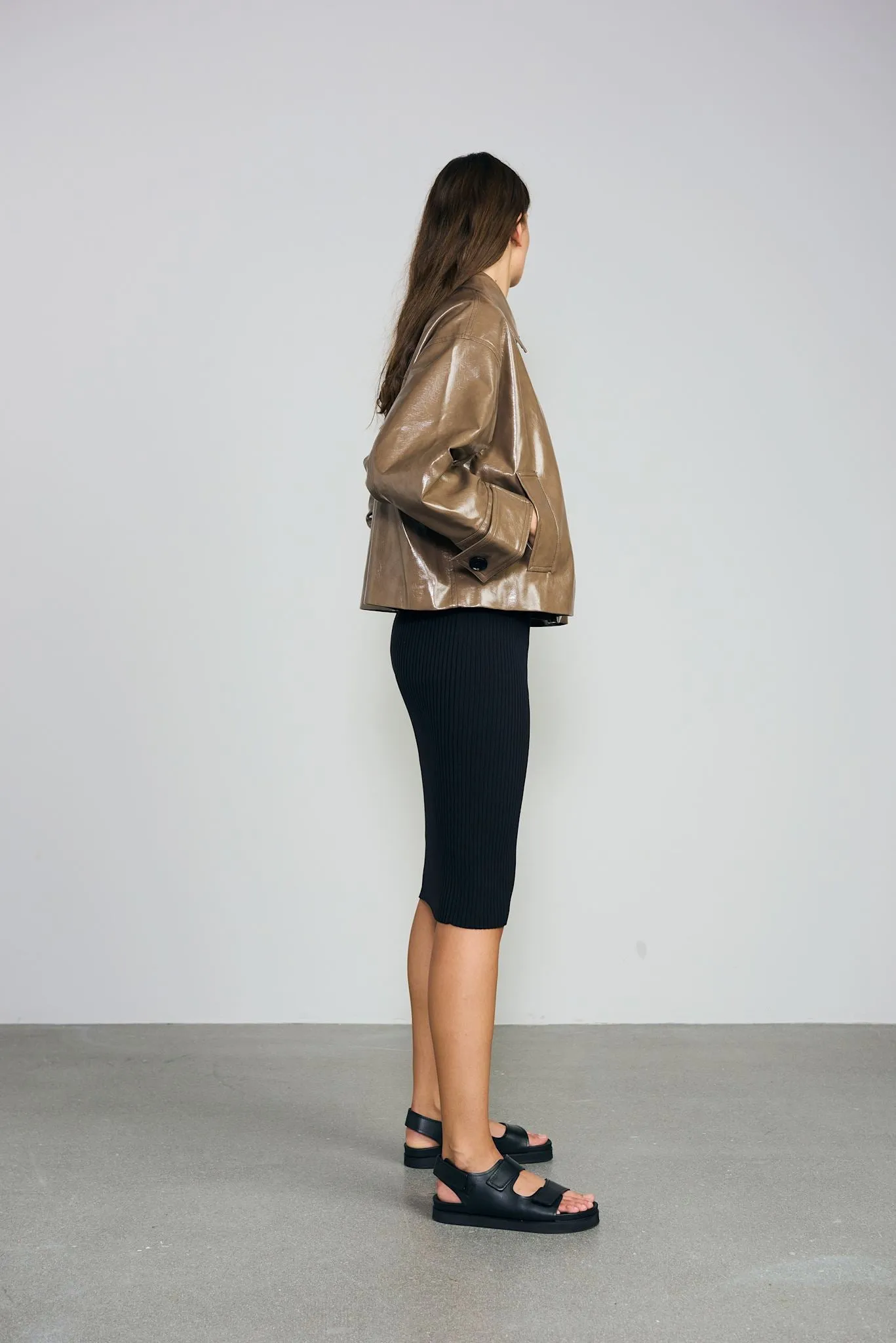 AMY VEGAN JACKET - MOCCA BROWN
