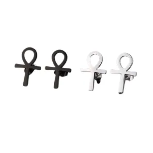 Ankh Egyptian Stainless Steel Stud Earrings