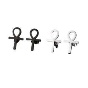 Ankh Egyptian Stainless Steel Stud Earrings
