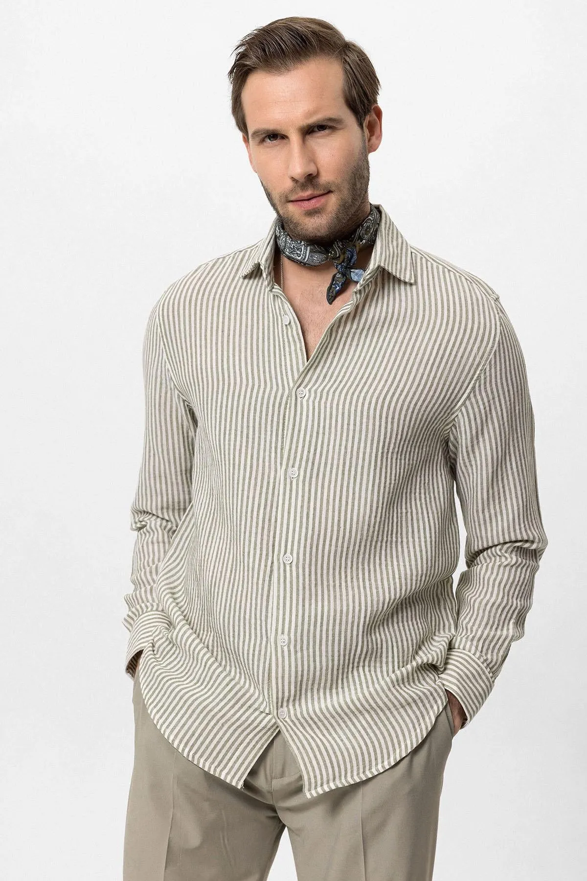 ANT Striped Men's Shirt - Miramar