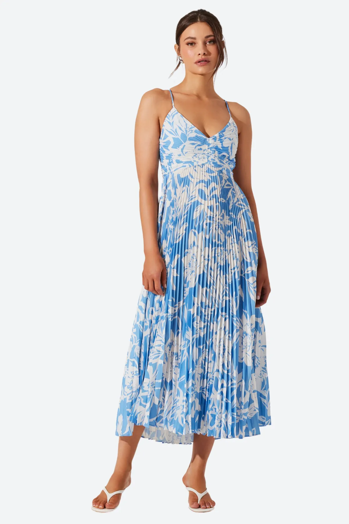 ASTR Blythe Dress in Blue Floral