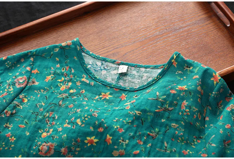 AUTUMN VINTAGE INSPIRED DISTY FLORAL MIDI DRESS