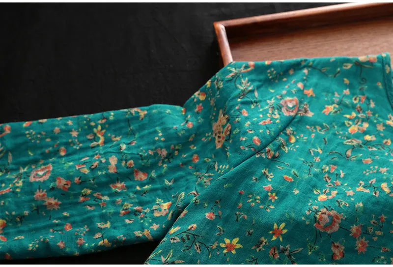 AUTUMN VINTAGE INSPIRED DISTY FLORAL MIDI DRESS