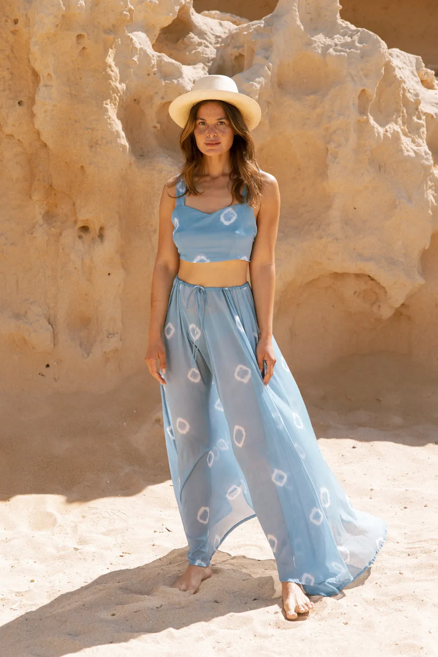 BALEARES MAXI SKIRT BLUE BANDHANI