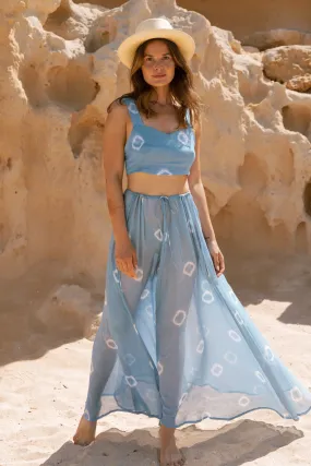 BALEARES MAXI SKIRT BLUE BANDHANI
