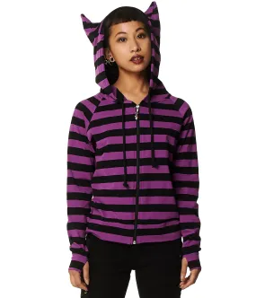 Banned Alternative Cat Ears Striped Hoodie