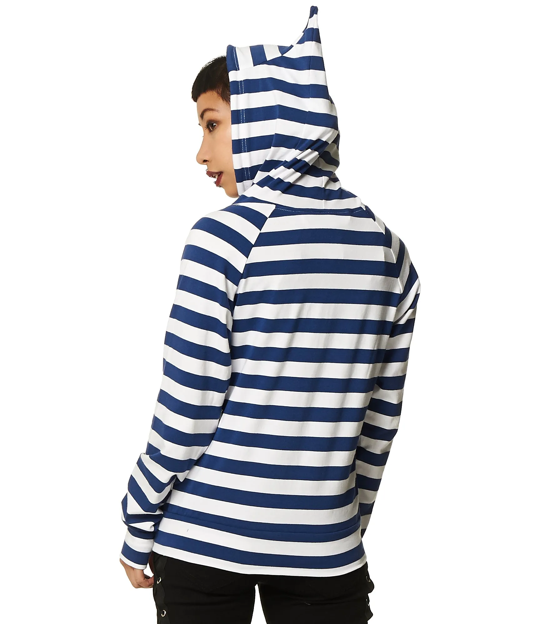 Banned Alternative Cat Ears Striped Hoodie