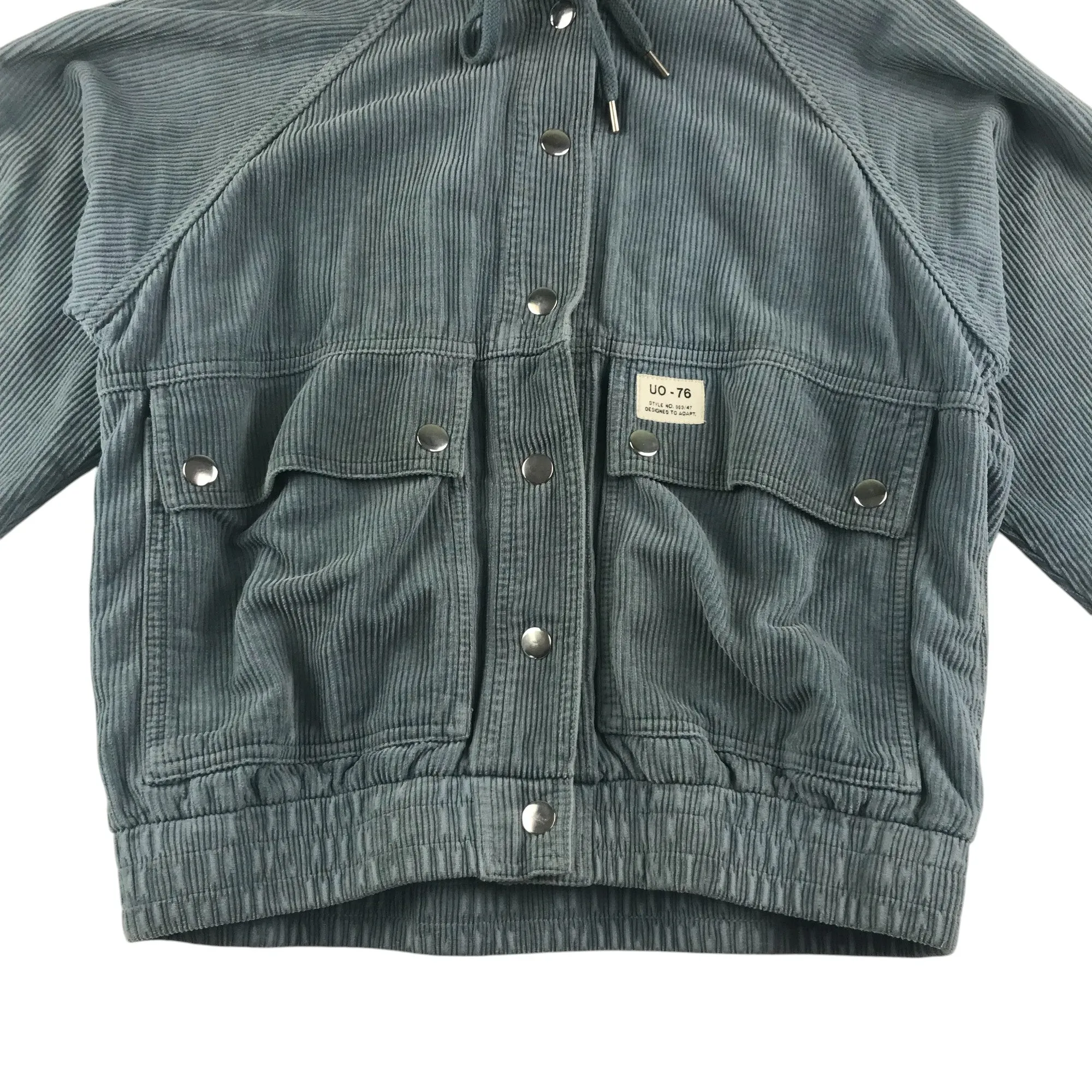 BDG light jacket adult size XS dusty blue cropped corduroy hooded cotton
