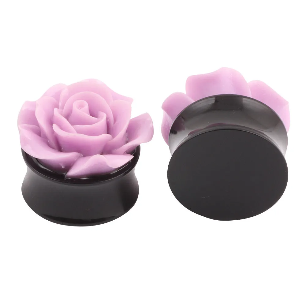 Beautiful Arylic Rose Style Ear Plugs Piercing Jewelry