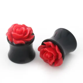 Beautiful Arylic Rose Style Ear Plugs Piercing Jewelry