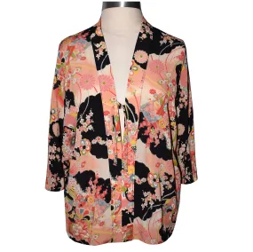 Beautiful One of a Kind Floral Kimono Tie Front Jacket