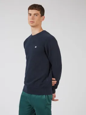 Ben Sherman Towelling Textured Crew - Navy