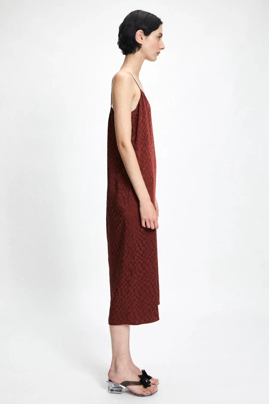 Bisk Slip Dress, Rust