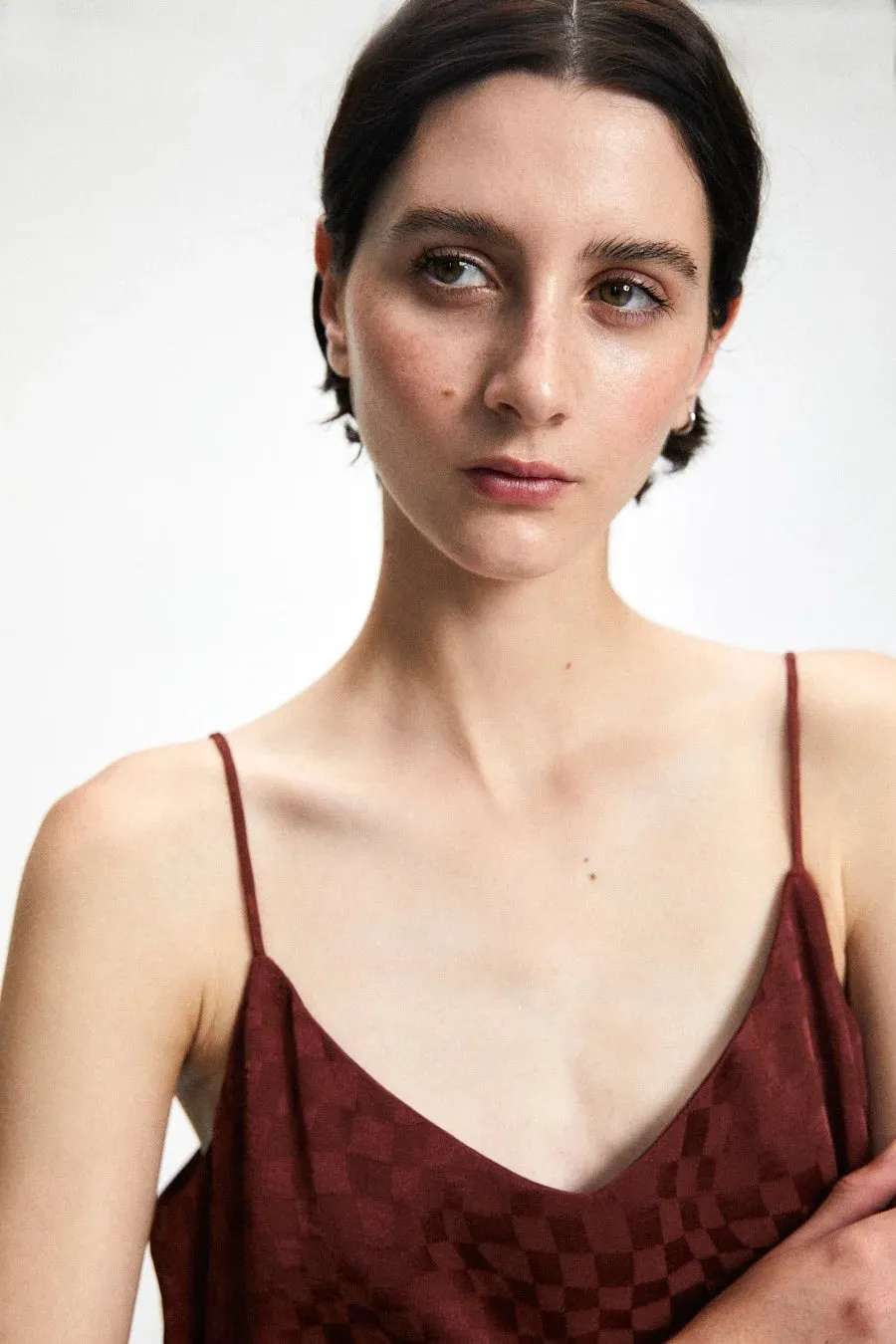 Bisk Slip Dress, Rust