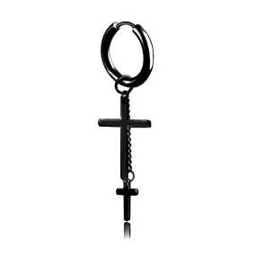 Black Cross Earring