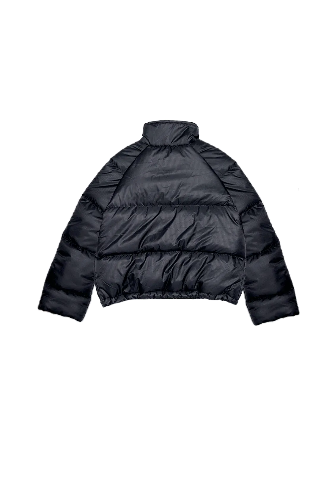 Black Nylon Puffer Crop Jacket