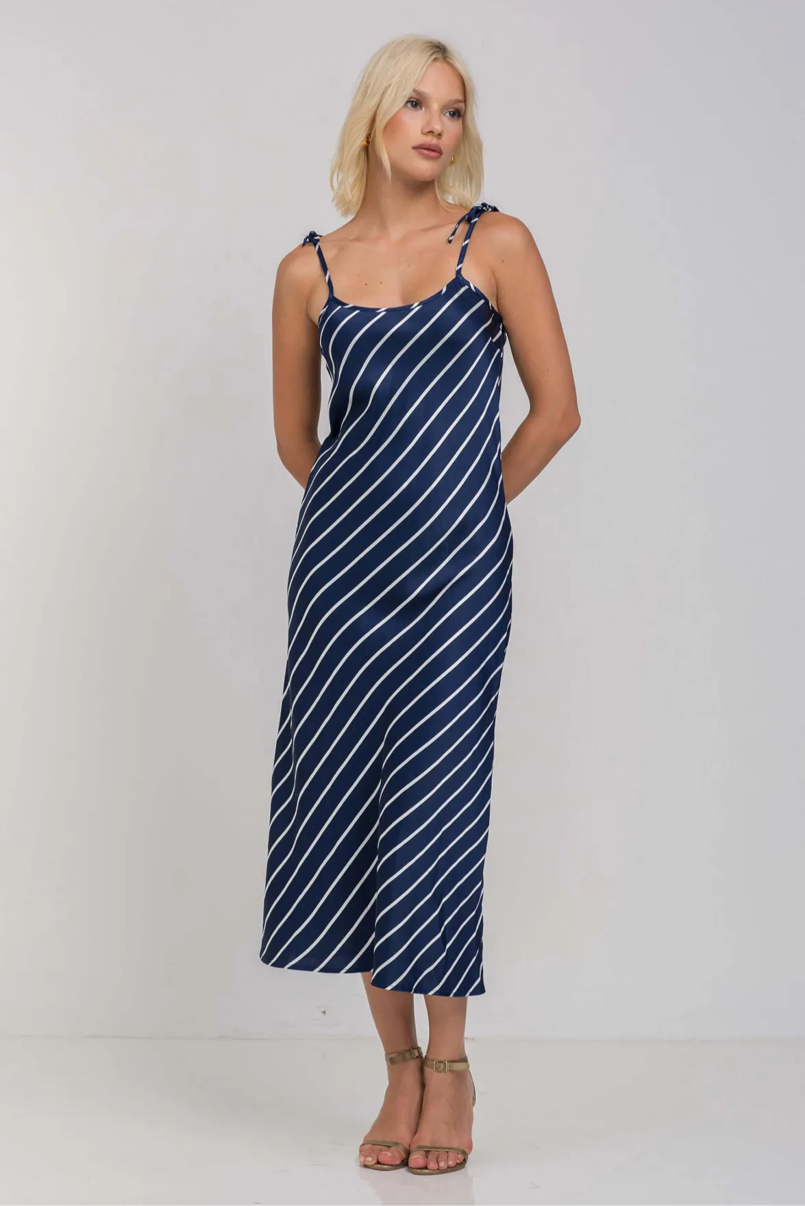 Blak - Bow Slip, Navy White Pinstripe