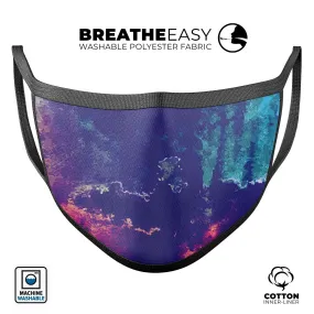 Blue & Purple Grunge - Made in USA Mouth Cover Unisex Anti-Dust Cotton