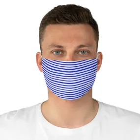 Blue Horizontally Striped Face Mask, Designer Best Modern Fabric Face Mask-Made in USA