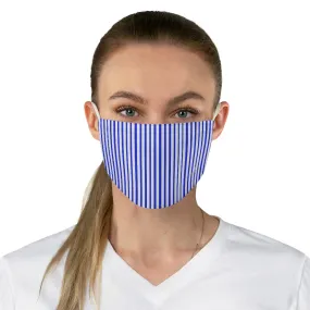 Blue Vertical Striped Face Mask, Striped Designer Modern Fabric Face Mask-Made in USA