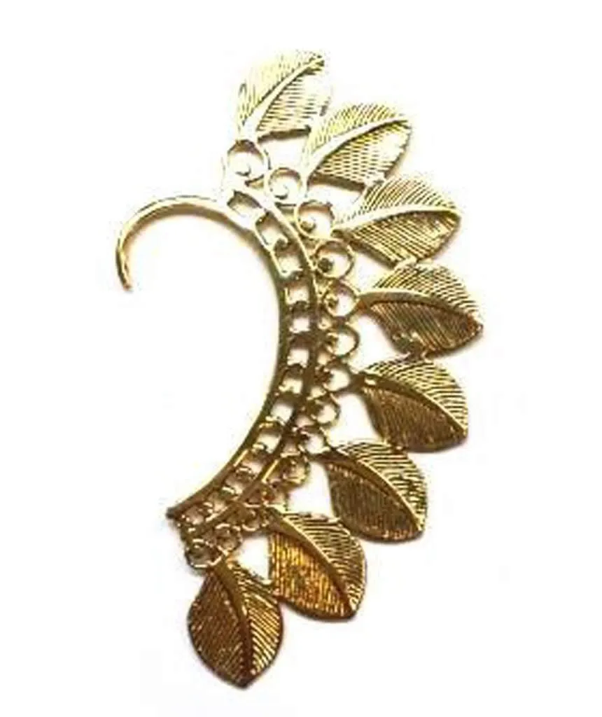 Boho Feather Ear Cuff - Adjustable, Hypoallergenic Jewelry for Sensitive Skin