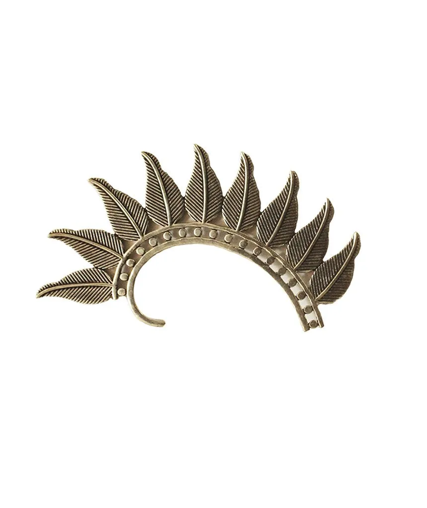 Boho Leaf Earcuff - Stunning Festival Accessory in Gold and Silver